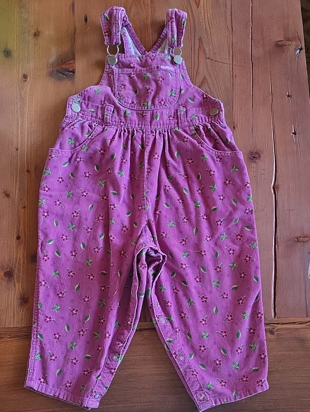 OshKosh B'gosh Floral Overalls 3T 100% Cotton